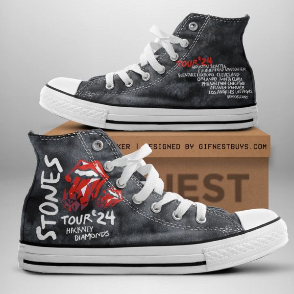 The Rolling Stones High Top Canvas Shoes - TANTN 6169