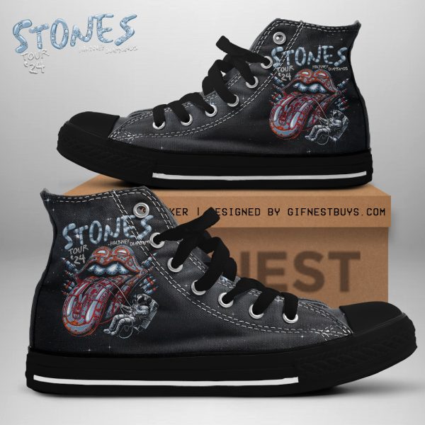 The Rolling Stones High Top Canvas Shoes - TANTN 6168