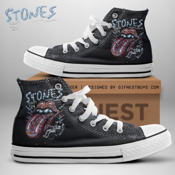 The Rolling Stones High Top Canvas Shoes - TANTN 6168