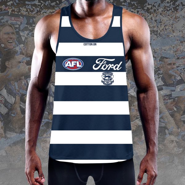 Geelong Football Club Y-Back Muscle Tank Top - HUANNM 5045.1
