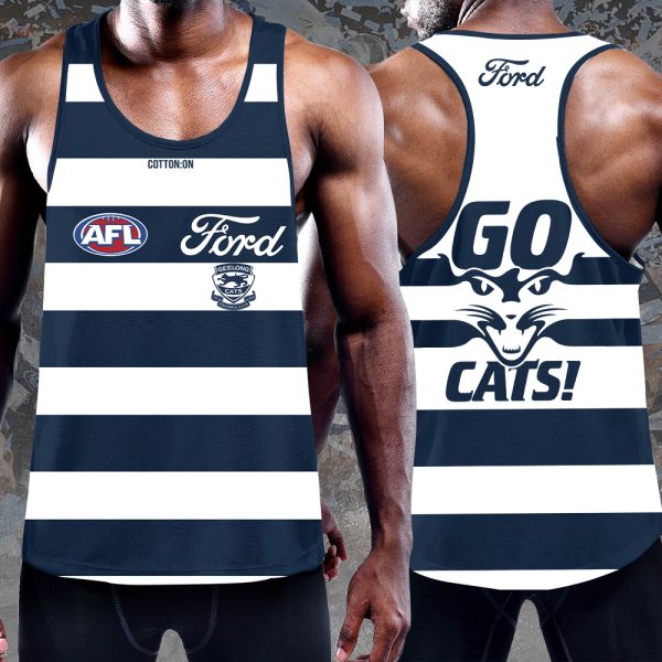 Geelong Football Club Y-Back Muscle Tank Top - HUANNM 5045.1