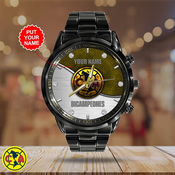 Personalized Club América Black Stainless Steel Watch - HOATT 5174