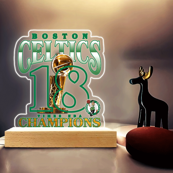 Boston Celtics Led Light with Wooden Base (7 Colors) - HOATT 5379
