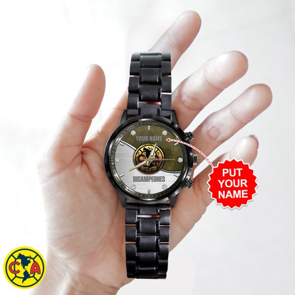Personalized Club América Black Stainless Steel Watch - HOATT 5174