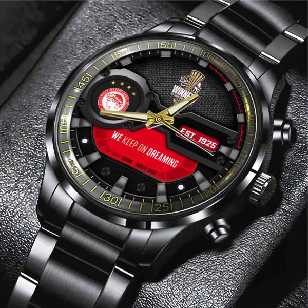 Olympiakos F.C. Black Stainless Steel Watch - MAITM 6906