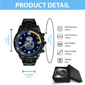 Real Madrid CF Black Stainless Steel Watch - HOATT 5175