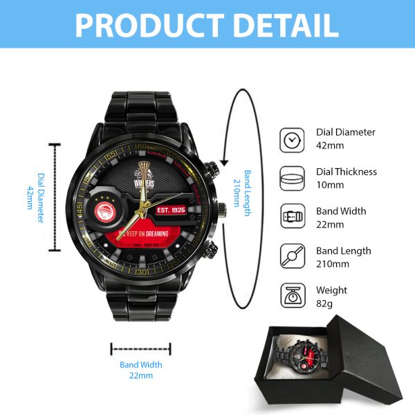 Olympiakos F.C. Black Stainless Steel Watch - MAITM 6906
