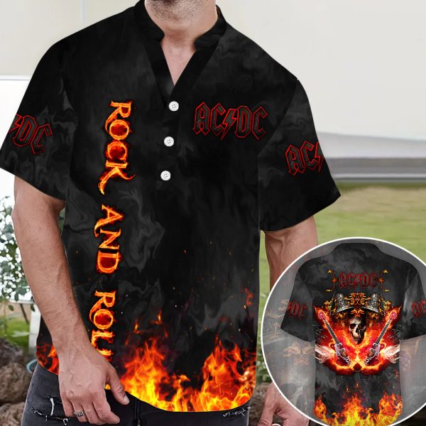 Rock Music V-Neck Stand Collar Henley Shirt - GNE 554