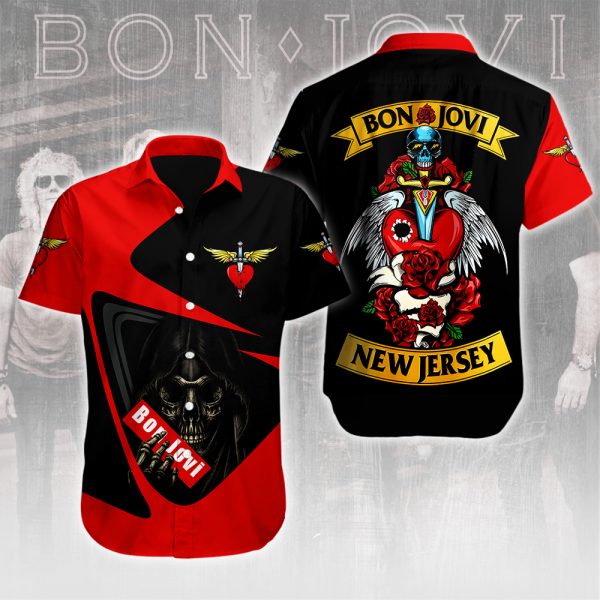 Bon Jovi Short Sleeve Dress Shirt - HUANNM 5178