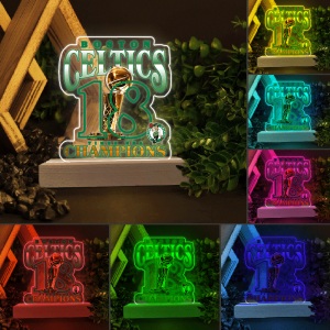 Boston Celtics Led Light with Wooden Base (7 Colors) - HOATT 5379