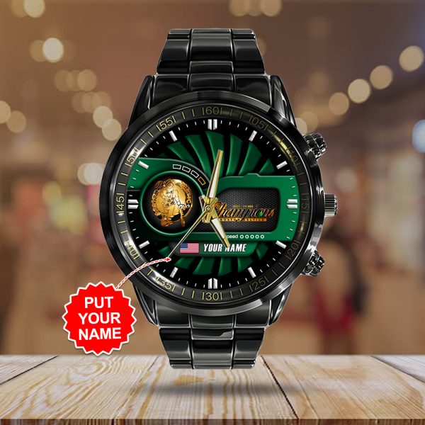 Personalized Boston Celtics Black Stainless Steel Watch - TANTN 7068