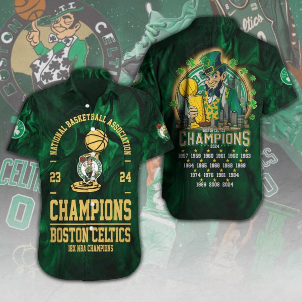 Boston Celtics Short Sleeve Dress Shirt - HUANNM 5434.1