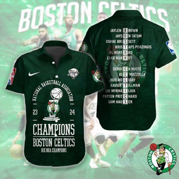 Boston Celtics Short Sleeve Dress Shirt - HOATT 5239.1