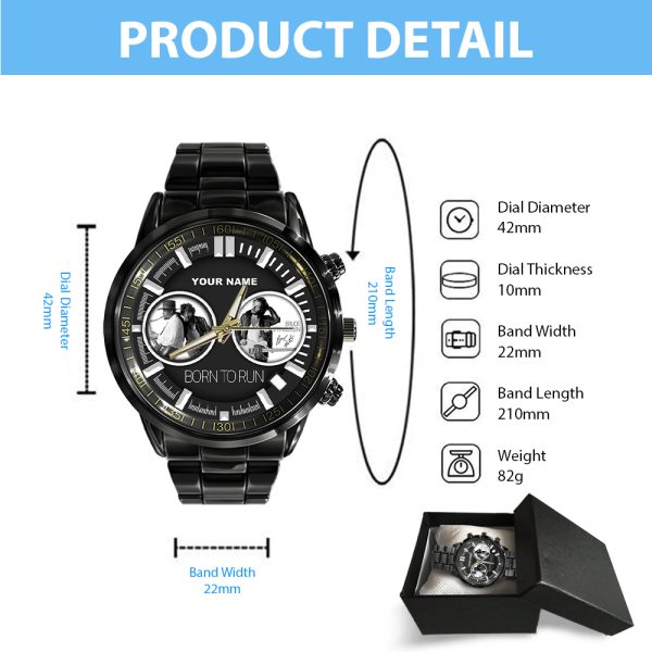 Personalized Bruce Springsteen Black Stainless Steel Watch - HOATT 5160