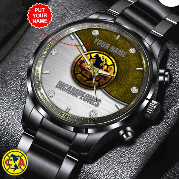 Personalized Club América Black Stainless Steel Watch - HOATT 5174