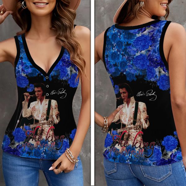 Elvis Presley Women V-Neck Ribbed Tank Top - HOATT 5204