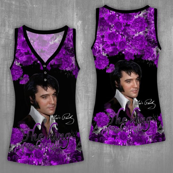 Elvis Presley Women V-Neck Ribbed Tank Top - HOATT 5207