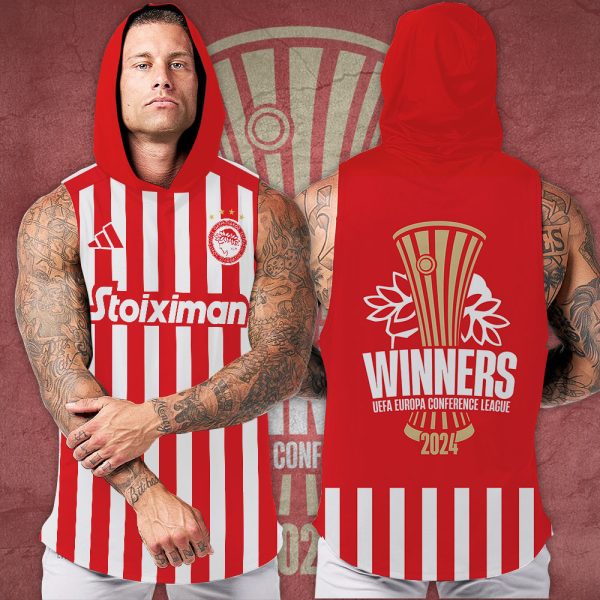 Olympiakos F.C. 3D Sleeveless Hooded Sweatshirt - TANTN 6837