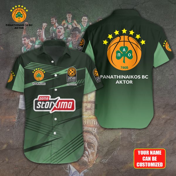 Personalized Panathinaikos B.C. Short Sleeve Dress Shirt – TANTN 6648.1