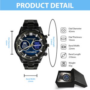 Personalized Real Madrid CF Black Stainless Steel Watch - HOATT 5100
