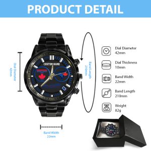 Personalized Toronto Blue Jays Black Stainless Steel Watch - TANTN 6920