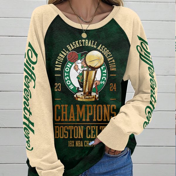 Boston Celtics Round Neck Raglan Sleeve Sweatshirt – HOATT 5362