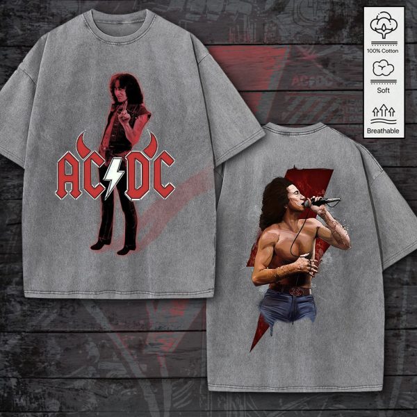 Rock Music 2D Acid Washed Cotton Shirt - GNE 766