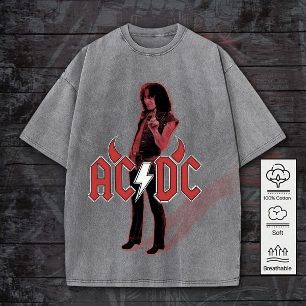 Rock Music 2D Acid Washed Cotton Shirt - GNE 766