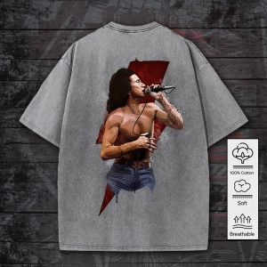 Rock Music 2D Acid Washed Cotton Shirt - GNE 766