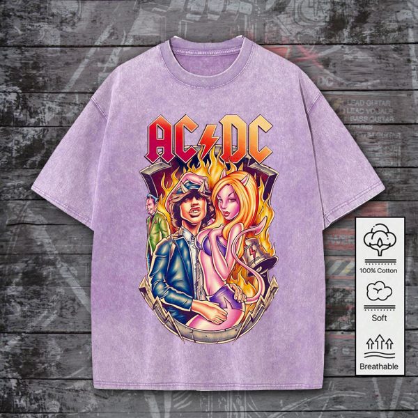 Rock Music 2D Acid Washed Cotton Shirt - GNE 767