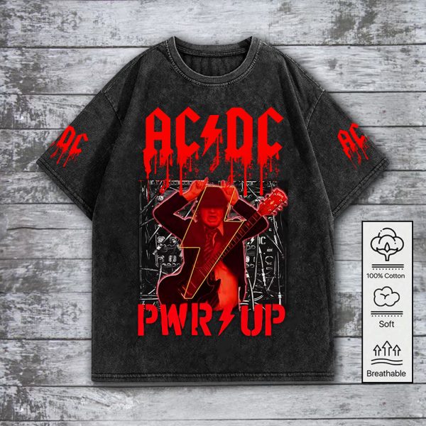 Rock Music 2D Acid Washed Cotton Shirt - GNE 687