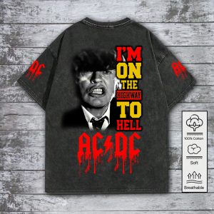 Rock Music 2D Acid Washed Cotton Shirt - GNE 687