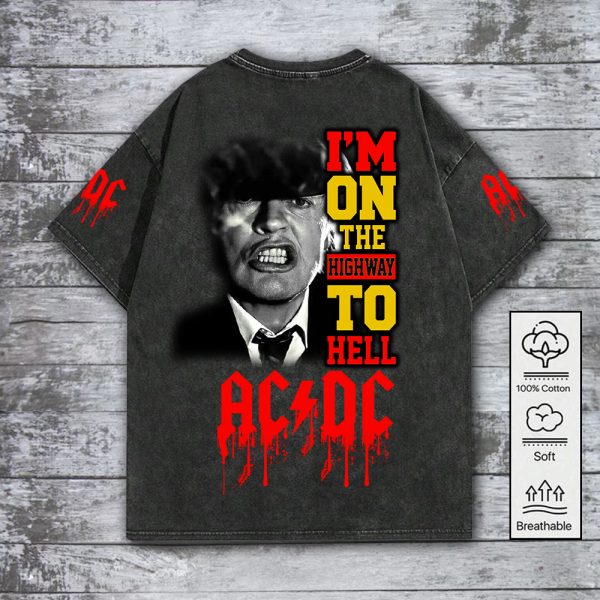 Rock Music 2D Acid Washed Cotton Shirt - GNE 687