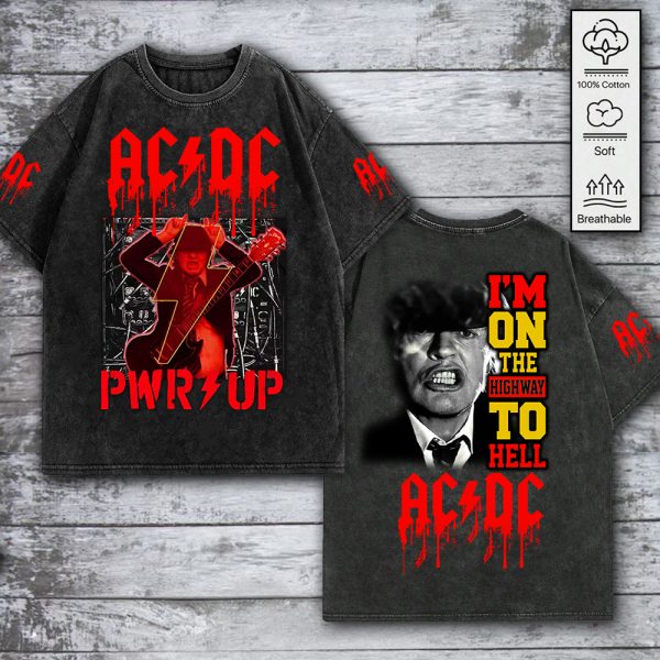Rock Music 2D Acid Washed Cotton Shirt - GNE 687
