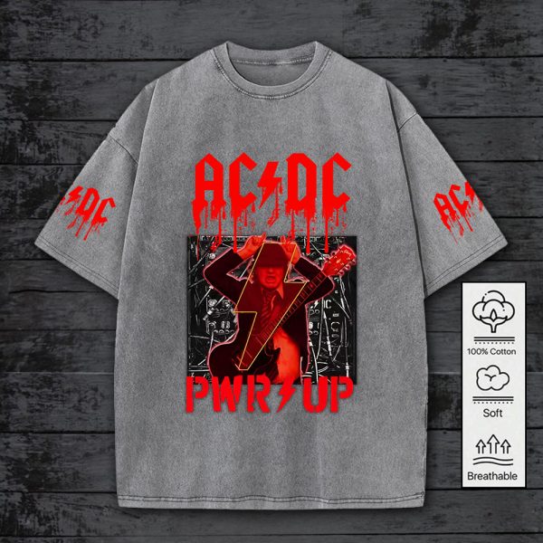 Rock Music 2D Acid Washed Cotton Shirt - GNE 687.2