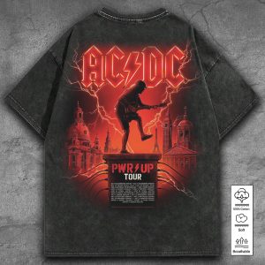 Rock Music 2D Acid Washed Cotton Shirt - TANTN 7551