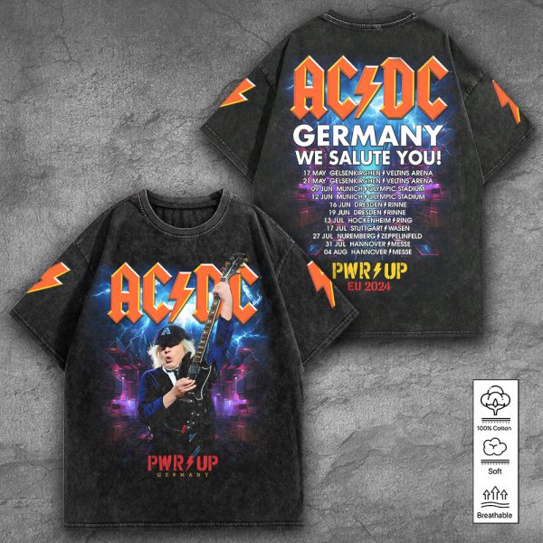 Rock Music 2D Acid Washed Cotton Shirt - TANTN 7554