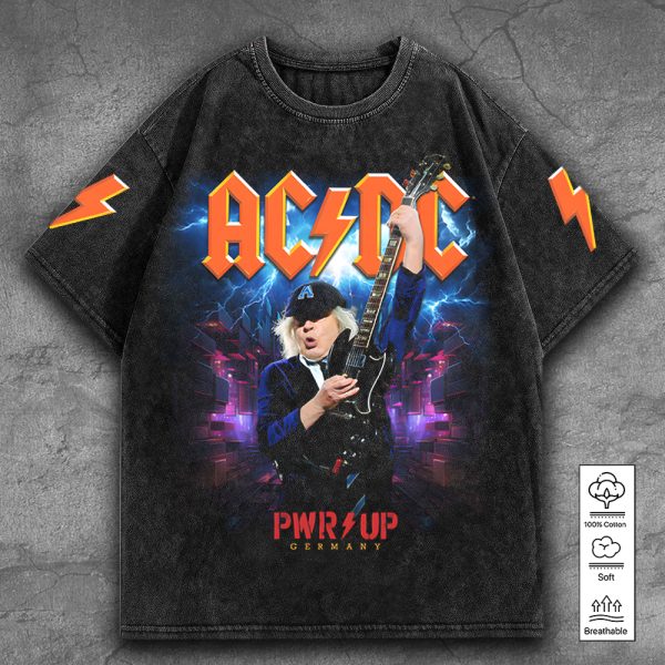 Rock Music 2D Acid Washed Cotton Shirt - TANTN 7554