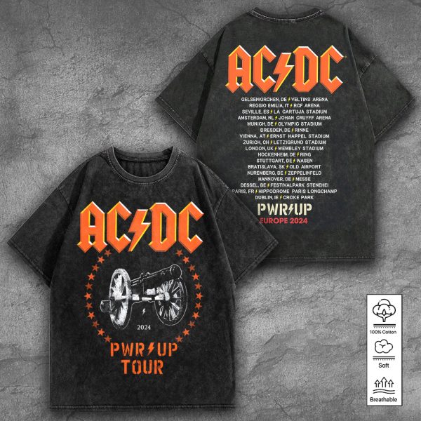 Rock Music 2D Acid Washed Cotton Shirt - TANTN 7562