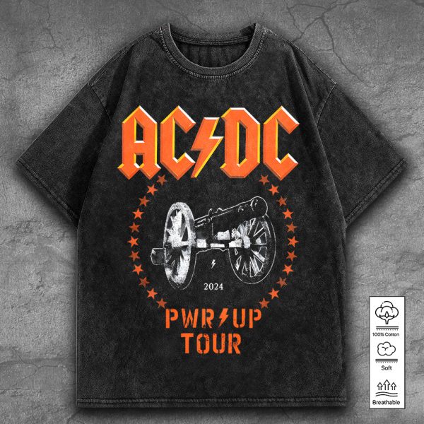 Rock Music 2D Acid Washed Cotton Shirt - TANTN 7562