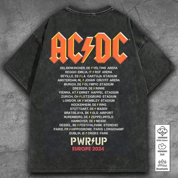 Rock Music 2D Acid Washed Cotton Shirt - TANTN 7562