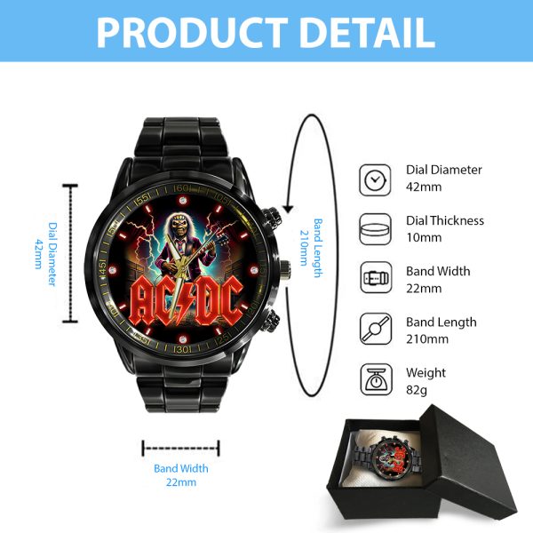 Rock Music Black Stainless Steel Watch - GNE 749