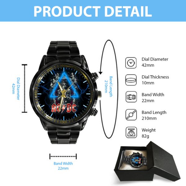 Rock Music Black Stainless Steel Watch - GNE 674