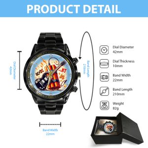 Rock Music Black Stainless Steel Watch - GNE 723