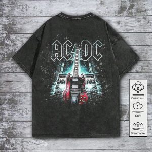 Rock Music 2D Acid Washed Cotton Shirt - GNE 748