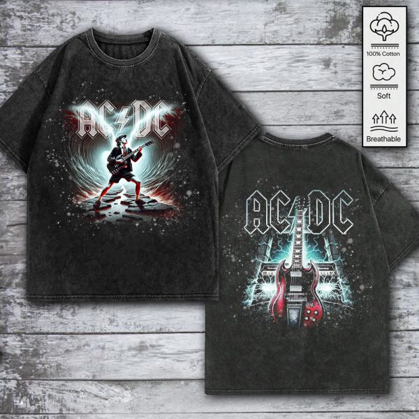 Rock Music 2D Acid Washed Cotton Shirt - GNE 748