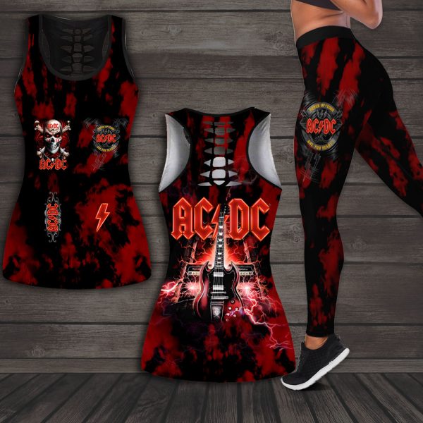 Rock Music Hollow Tank Top Leggings - HUANNM 5164.1