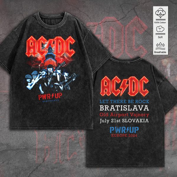 Rock Music 2D Acid Washed Cotton Shirt - TANTN 7552