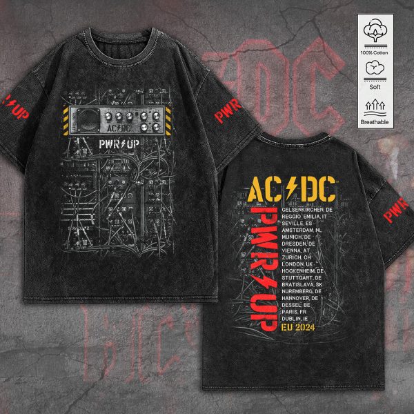 Rock Music 2D Acid Washed Cotton Shirt - TANTN 7553