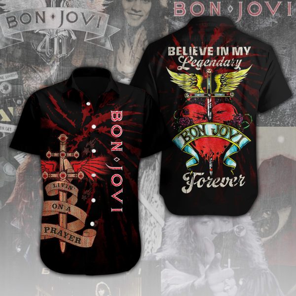 Bon Jovi Short Sleeve Dress Shirt - ANHNV 4973
